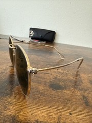 Ray‑Ban RB3447 Round Metal Sunglasses — Model 001 — Size 50‑21 — Green 3N Lenses