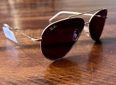 NEW RayBan AVIATOR REVERSE Arista Polished Gold + Violet Lens RBR0101S 001-1A