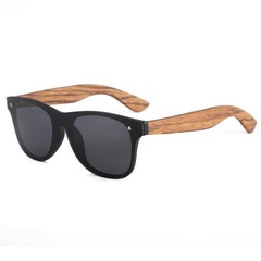 Wood Sunglasses for Men Square Sunglasses with Wooden Arms Mirrored Dark Shad…