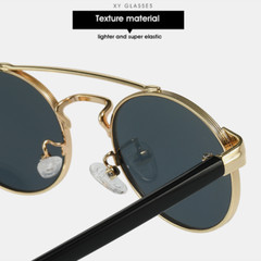 Round Oval Double Bridge Sunglasses For Men Women Outdoor Shade Glasses UV400