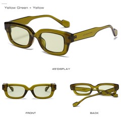 Small Rectangle Sunglasses Candy Color UV400 Square Frame Casual Travel Wear