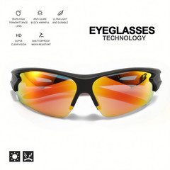 Unisex Sports Sunglasses Polycarbonate UV400 Cycling Running Fishing Glasses..