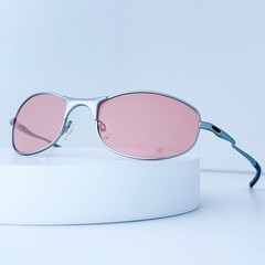 Oakley Tightrope OO4040 Polarized Sunglasses Silver Frame Pink Lens New