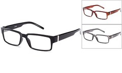 Rectangular Clear Lens Fashion Glasses Semi Translucent Frame
