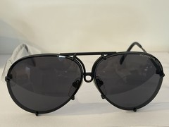 Porsche Titanium P8478 60mm Black/Grey Blue + 2 Lenses -1 Silver and 1 Brown
