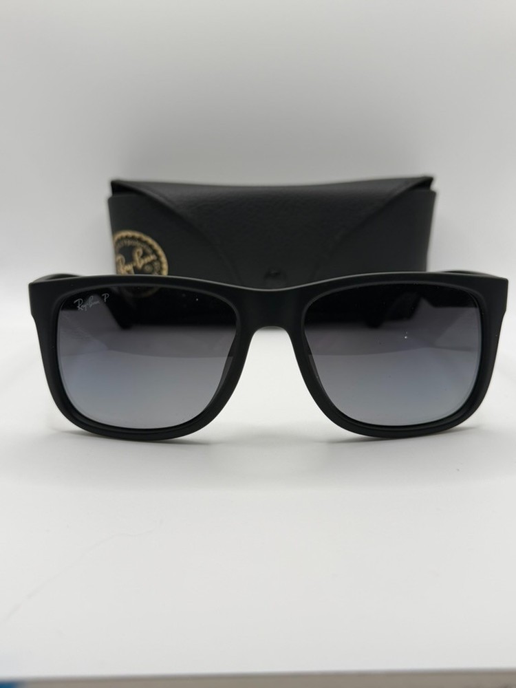 Ray-Ban Sunglasses RB4165 JUSTIN 622/T3 Black Polarized Light Gre Lenses 5 – New