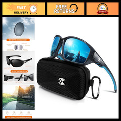 Polarized UV400 Sports Sunglasses for Men & Women – Wrap Around Goggles for Fish