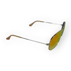 Ray-Ban RB3362 Cockpit Aviator Sunglasses Unisex Silver Orange Mirrored W/ Case