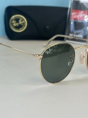 RAY-BAN RB3447 001 ROUND METAL GOLD SUNGLASSES CLASSIC GREEN G-15 LENS 50-21-145