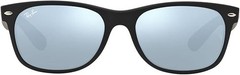 Ray-Ban RB2132 622/30 55mm New Wayfarer Rubber Black Silver Flash Sunglasses
