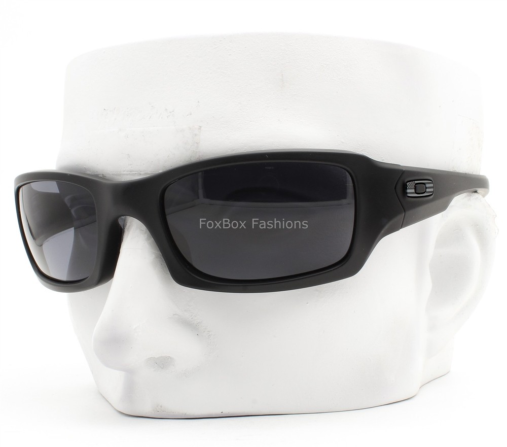 Oakley Fives Squared Sunglasses Matte Black Gray USA Logo OO9238-3354 with Pouch