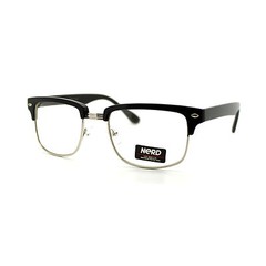 Designer Fashion Eyeglasses Half Metal Plastic Top Square Frame Glasses