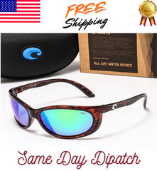 Costa del Mar Brine Tortoise Shell Frame Green Mirror Polarized Sunglasses 580P