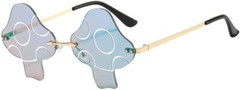 ENTHYI Mushroom Shape Sunglasses for Women Irregular Rimless Eyewear Green
