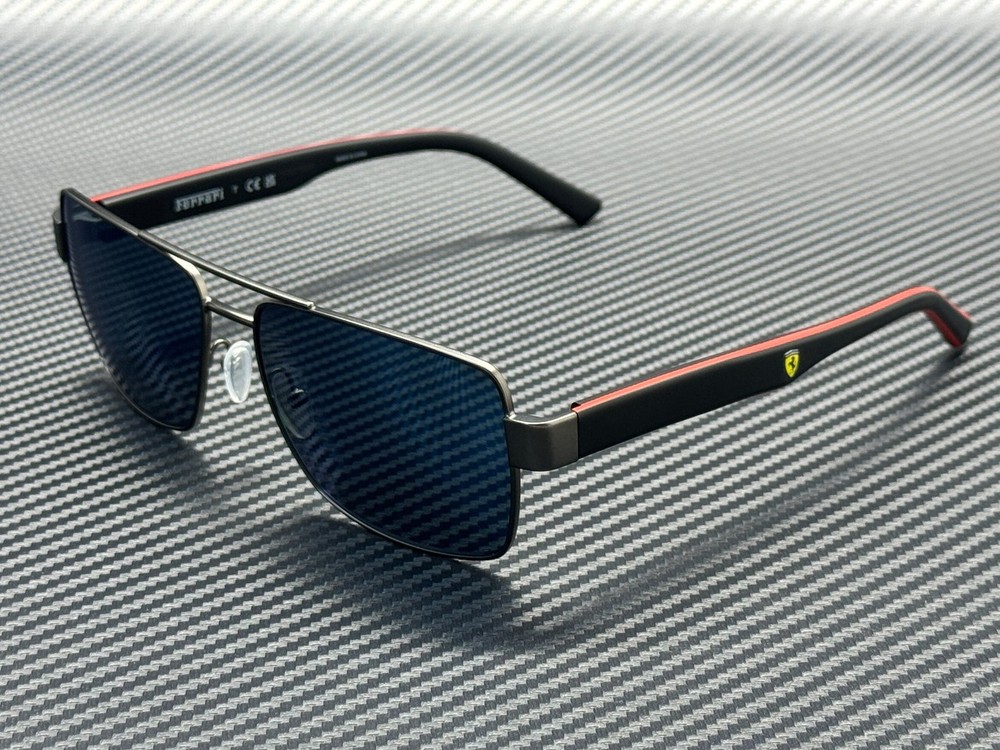 FERRARI FZ5005 115 55 Mate Gunmetal Mirror Blue Men’s 59 mm Sunglasses