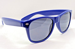 Retro Style Blue Designer Sunglasses with Black Lenses Unisex Adults