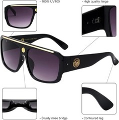 Men’s Sunglasses Fashion Dark Black Lens Brown White Thick Frame Designer Hot