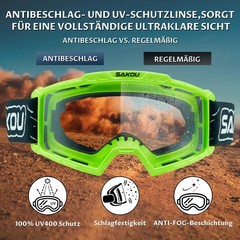 Anti Fog Kids Youth Motorcycle Motocross Goggles for Boys Girls Age 3-12