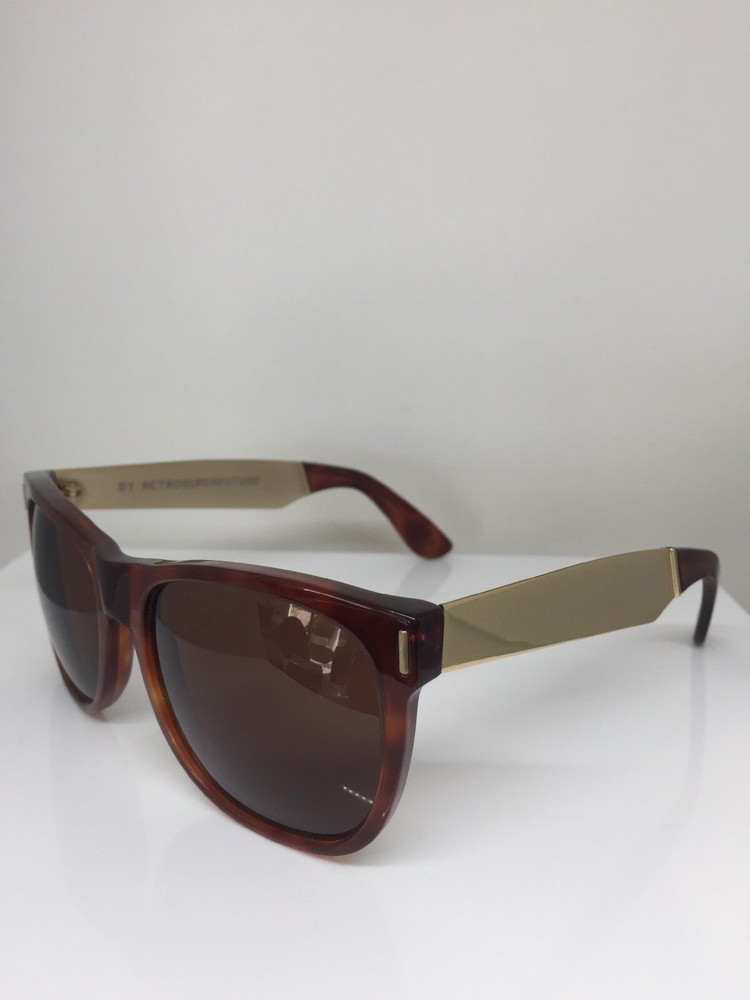 Retrosuperfuture Classic Basic SUPER Sunglasses M. 364 Havana Tort. W/ Gold Legs