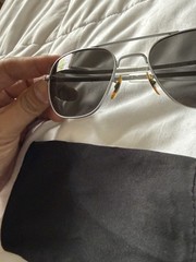 AMERICAN OPTICAL USA ORIGINAL PILOT SILVER METAL SUNGLASSES 57-20-140 119878