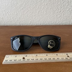 Ray-Ban RB2132 New Wayfarer Sunglasses Black On Transparent Frame 6462/31 58-18