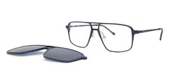 Zeiss ZS23123SLP Satin Blue Aviator Sunglasses Magnetic Clip On 56-14-140 NWT