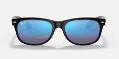 Ray-Ban RB2132 New Wayfarer Sunglasses Blue Flash Mirror Matte Black 55mm UV400