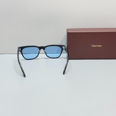 Tom Ford TF1362 Square Sunglasses Black Frame Blue Lens Unisex New w/ Box