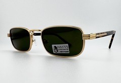 HAVVS HV68127 C Polarized Sunglasses Men Gold Tortoise Frame Dark Green Lens