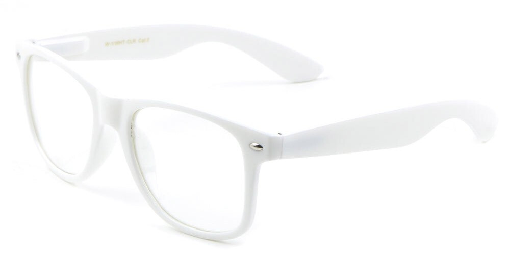 White Classic Spring Hinge Clear Lens Glasses (W-1-WHT-CLR) *NEW* *FREE Ship*
