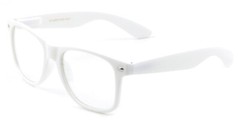 White Classic Spring Hinge Clear Lens Glasses (W-1-WHT-CLR) *NEW* *FREE Ship*