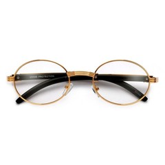 Retro Oval 90s Metal Sunglasses Men Gold Clear Glasses 2025 Trendy Chic Narrow