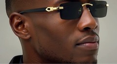 Designer Wood Grain Square Sunglasses Mens Outdoor Shade Glasses Hip-Hop Eyewear