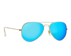 Ray-Ban Sunglasses RB3025 Aviator Flash Gold Frame Blue Flash Lenses 58mm Unisex