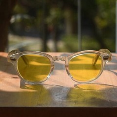 Vintage yellow sunglasses johnny depp flesh acetate glasses Men yellow glasses