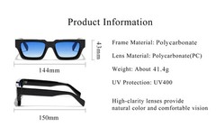Ruiao 2026 fashion black small rectangular thick frame sunglasses for men