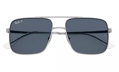 New RAY-BAN Sunglasses RB 3758 003/2V 56-16 Silver Frame Blue w/Polarized Lenses