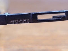 GUCCI (GG) E1J 135 mm Eyeglass/Sunglass Slim Black Metal Frame Hard Case Italy