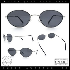 Trendy Hustler Snug Oval Hipster Metal Rim Sunglasses
