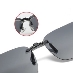 Square Clip on Sunglasses Women Polarized Black Lens UV400 Night Vision Driving
