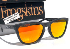 Oakley FROGSKINS Matte Black Camo POLARIZED Galaxy Ruby lens Sunglass 9245-65