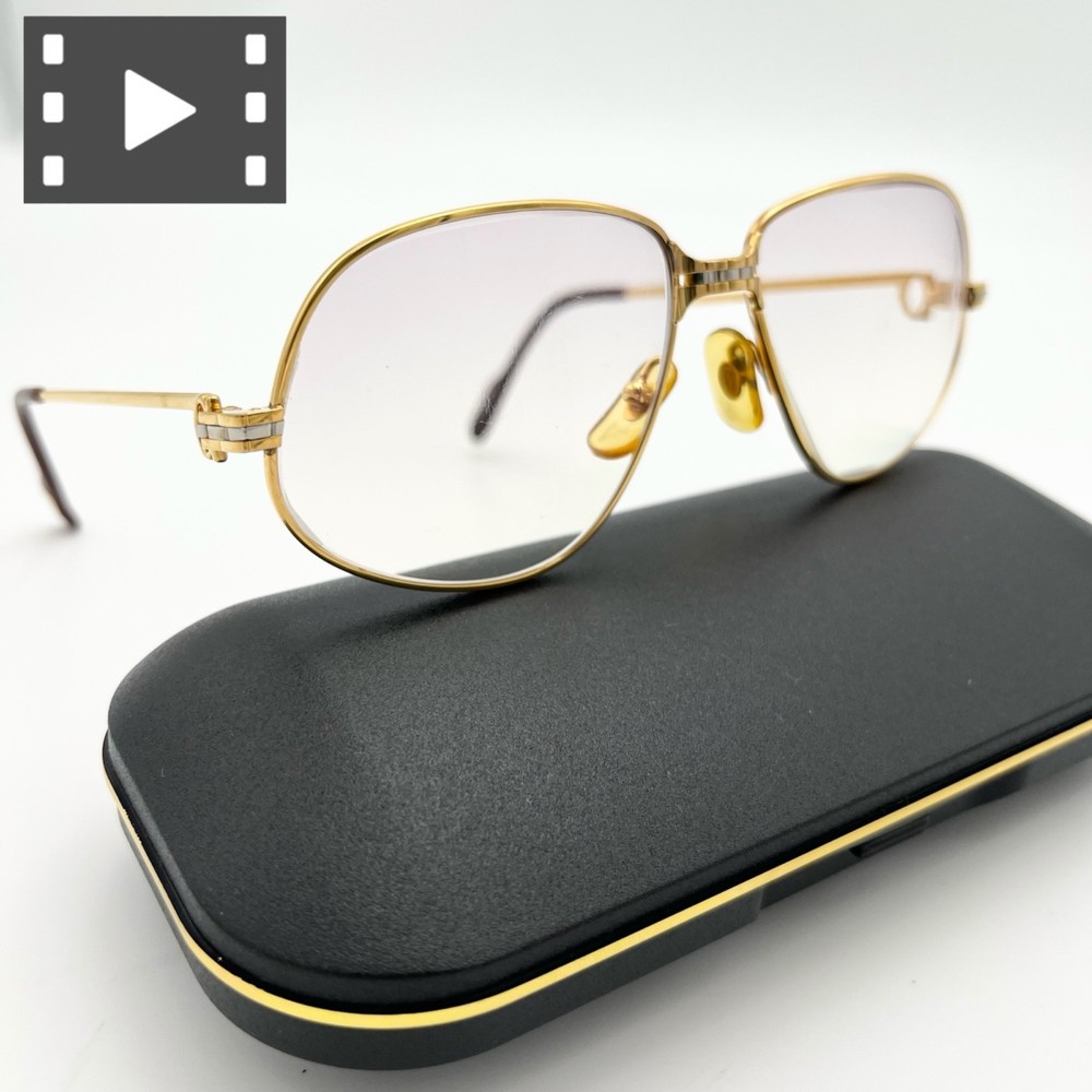 Vintage 1988s Cartier 56-14-135 Maillon Panthere eyeglasses gold Flame japan