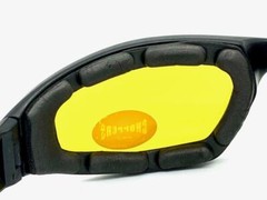 MOTORCYCLE Night Riding Padded Safety Protective SUN GLASSES GOGGLES Yellow Lens