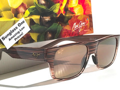 NEW Maui Jim KEAHI Brown Stripes POLARIZED HCL Bronze GLASS Sunglass H873-10