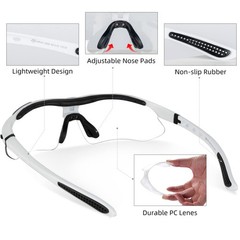 Photochromic Pickleball Glasses UV400 Sports Sunglasses for Men & Women, Interch