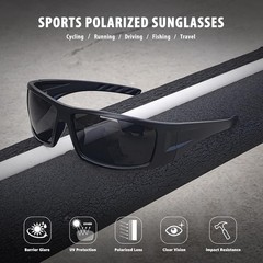 Polarized Sports Sunglasses for Men Women Unbreakable Frame Cycling Fishing.