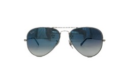 Ray Ban Aviator Gold 3025 003/3F Silver Gradient Sunglasses 55 mm New