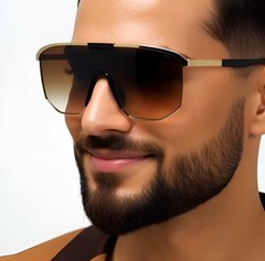 Men Women Black Lens Glasses Sunglasses Fashion Big Oversize Flat Lens Square