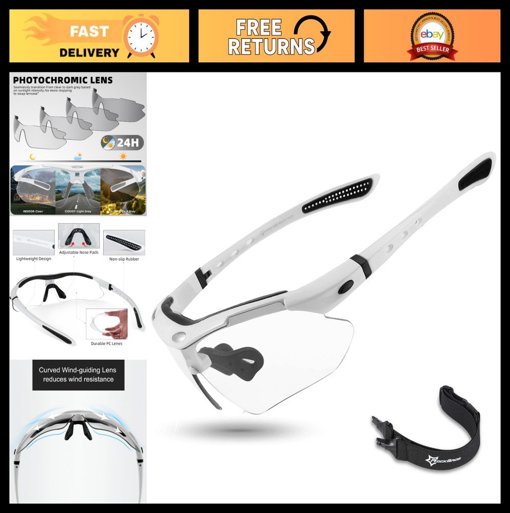 Photochromic Pickleball Glasses UV400 Sports Sunglasses for Men & Women, Interch