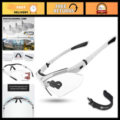 Photochromic Pickleball Glasses UV400 Sports Sunglasses for Men & Women, Interch
